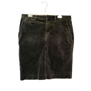 Lauren Ralph Lauren Olive Green Corduroy Skirt Womens 12 Preppy Academia Knee